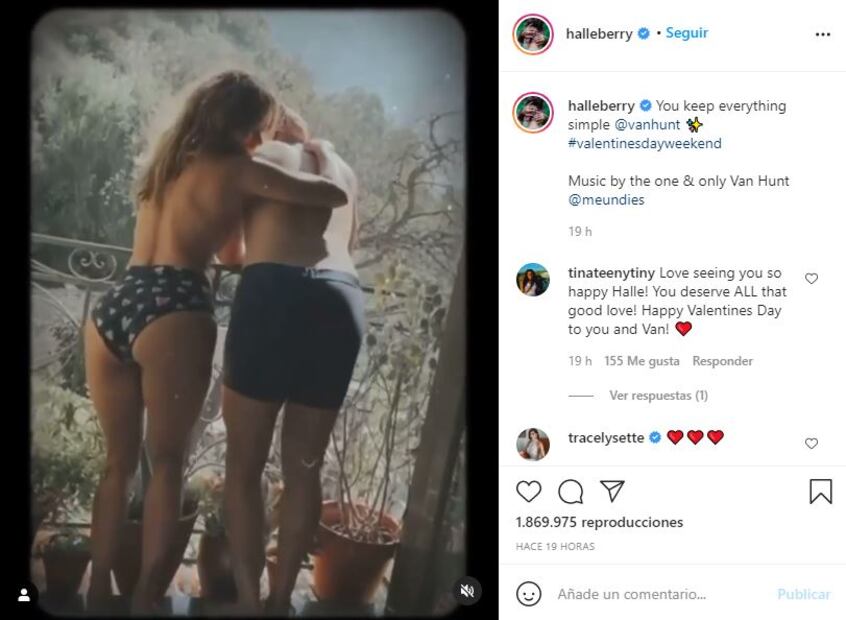 Halle Berry celebra San Valentín en ropa interior con su novio