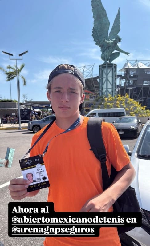 Mateo, hijo de Galilea Montijo y Fernando Reina en el Abierto Mexicano de Tenis / Foto: Instagram