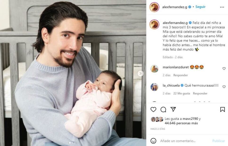 Alejandro Fernández se deja ver por primera vez con Mía, su segunda nieta