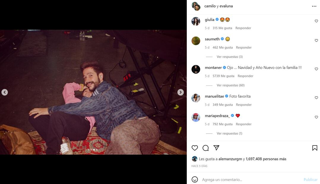 Evaluna y Camilo reciben fuerte regaño de Ricardo Montaner en Instagram
