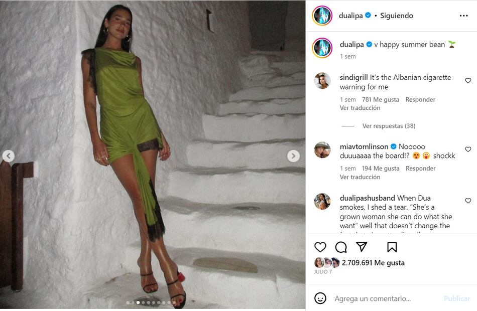 Dua Lipa luce el mismo vestido que Kylie Jenner / Instagram