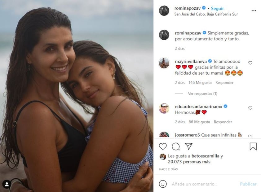 Mayrín Villanueva impacta en bikini con su hija Romina Poza