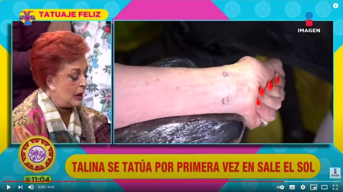 Talina Fernández se tatúa por primera vez a los 76 años, en vivo