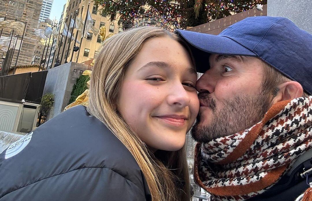 David Beckham y su hija Harper Seven/Instagram.