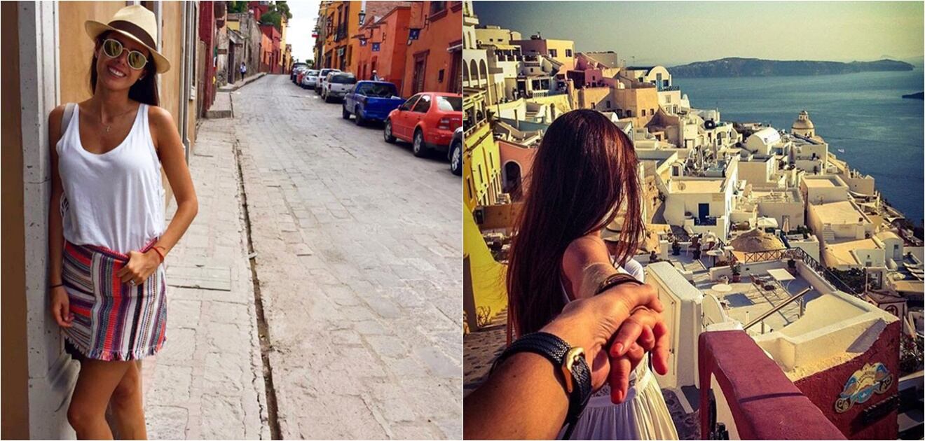 En las postales están retradas la espalda de Ale Chedrahui y múltiples paisajes en por los que ha tenido la oportunidad de viajar. (Fotos: Archivo El Universal, Instagram)