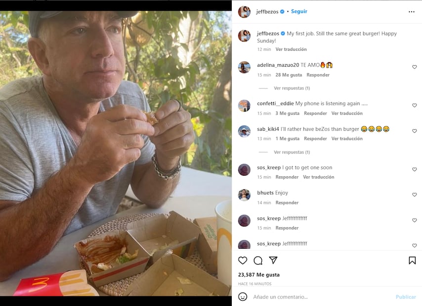 Jeff Bezos recuerda con nostalgia su primer trabajo en McDonald's