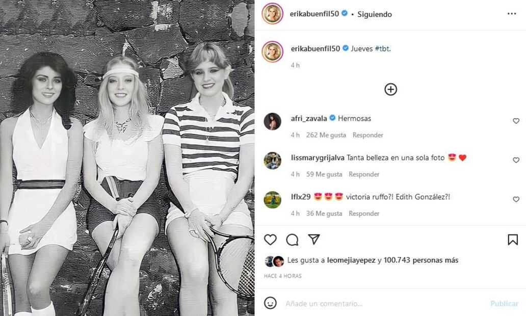Érika Buenfil impacta con foto de juventud con Edith González y Victoria Ruffo