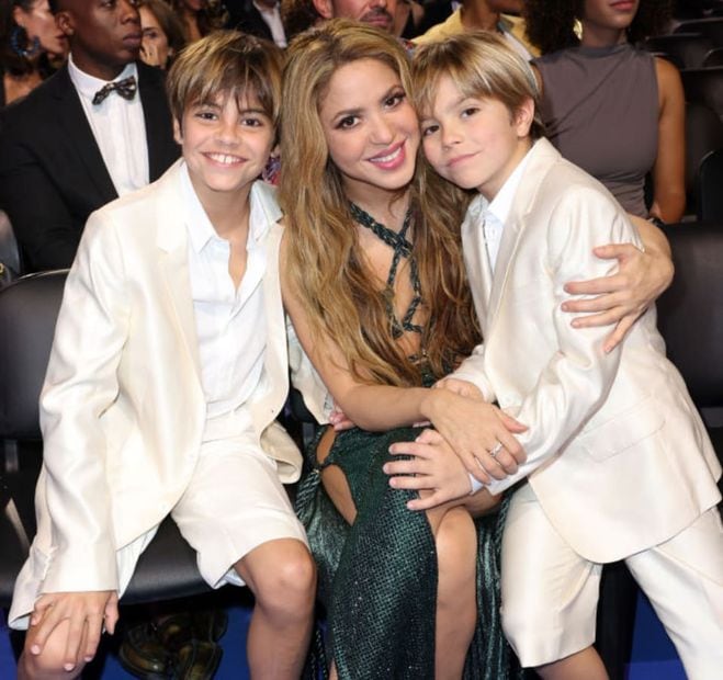 Shakira con sus hijos Milan y Sasha / Getty Images