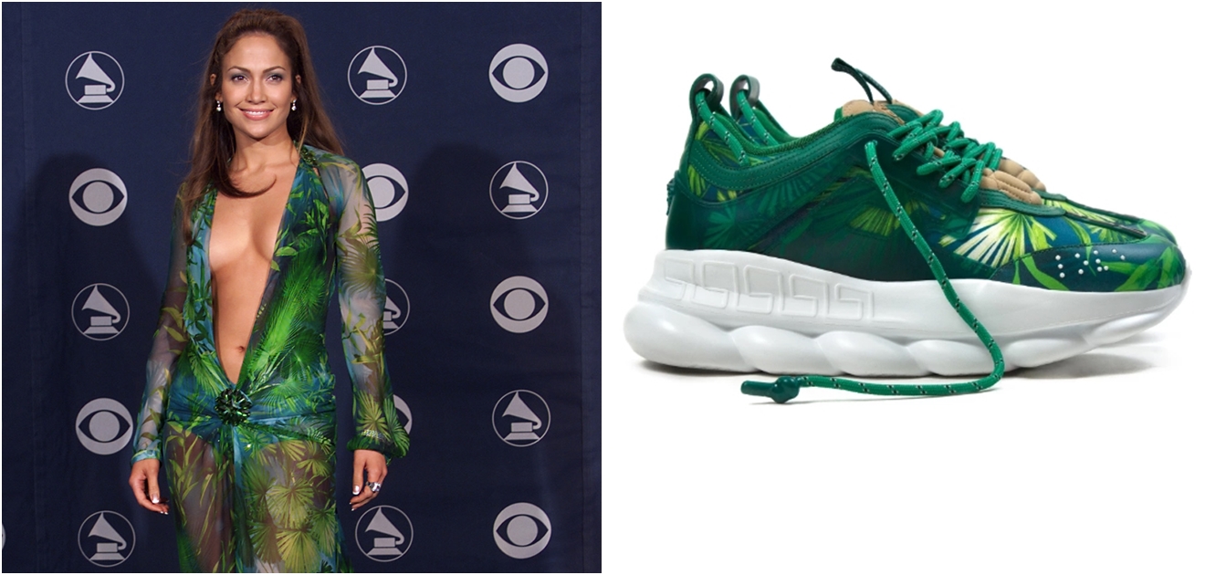 El sexy vestido verde de Jennifer Lopez se transforma en tenis ...
