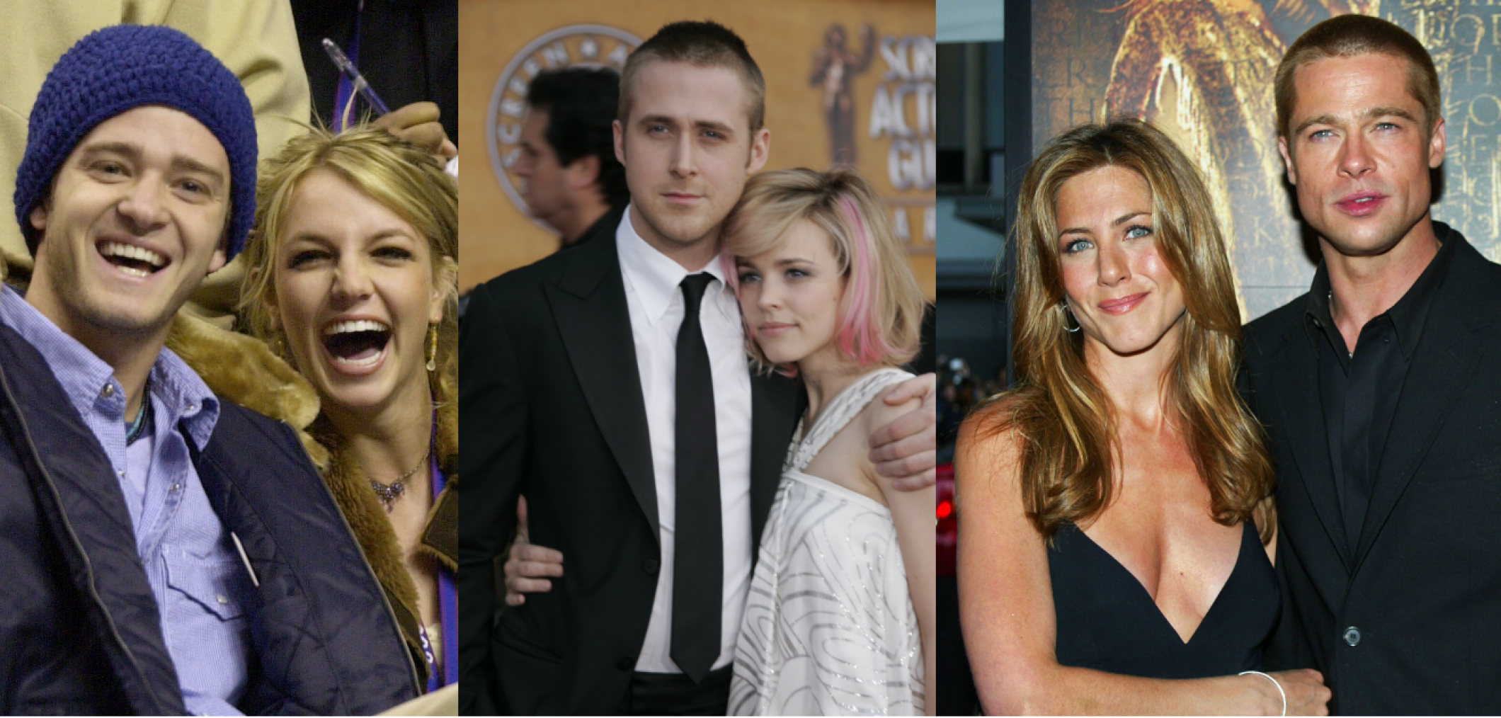 Justin Timberlake, Britney Spears, Ryan Gosling, Rachel McAdams, Jennifer Ansiton, Brad Pitt