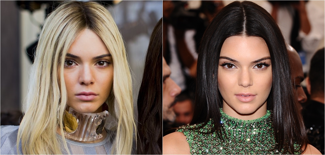 Kendall Jenner volvió a teñir su pelo de rubio para desfilar en la Semana de la Moda de París. Fotos: Twitter/Archivo
