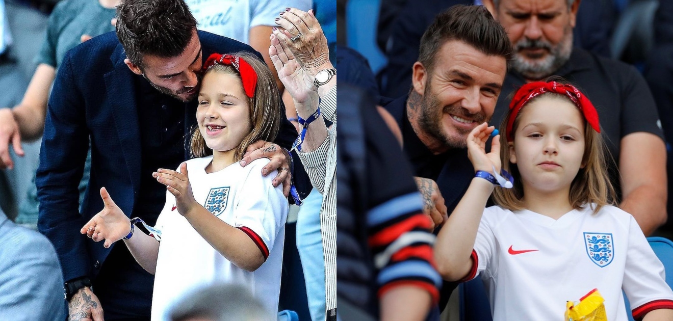 David Beckham e hija besandose, David Beckham y Harper, Copa Mundial Femenil