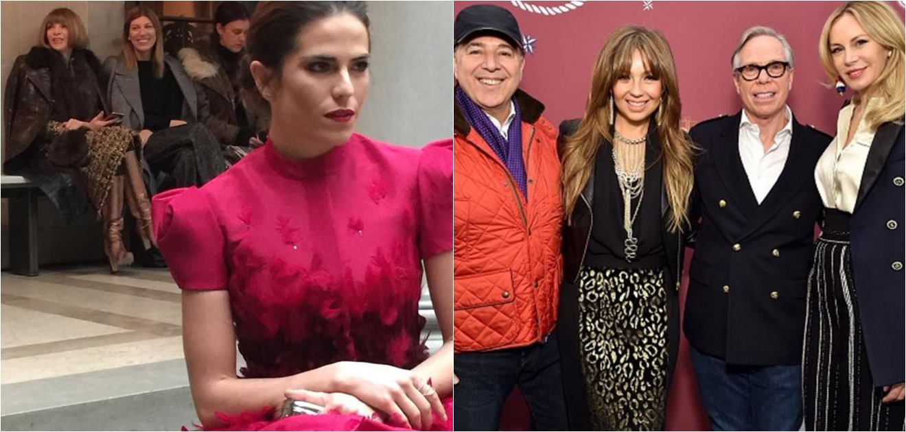 Karla Souza estuvo cerca de Anna Wintour y Thalía convivió muy de cerca con los Hilfiger.  (FOTOS: Instagram)
