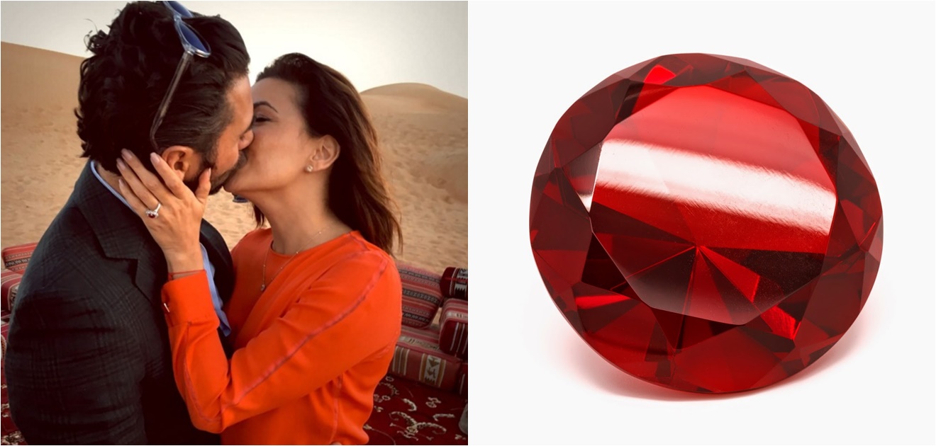 Pepe Bastón eligió un rubí para pedirle matrimonio a la actriz Eva Longoria. (Foto: Instagram)
