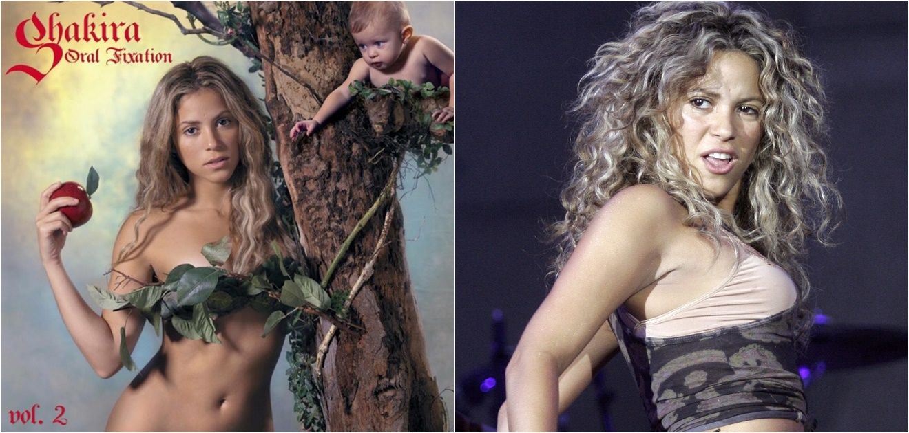 Hace 10 años salió a la venta el disco Fijación Oral Vol. 2 de Shakira, en el cual ella representaba a Eva en el paraíso.   (Foto: Especial y Archivo)